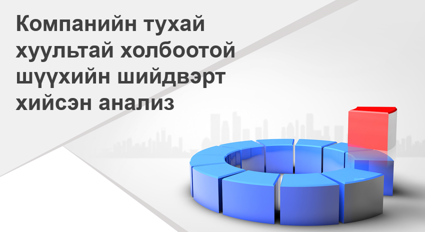 КОМПАНИЙН ТУХАЙ ХУУЛЬТАЙ ХОЛБООТОЙ ШҮҮХИЙН ШИЙДВЭРТ ХИЙСЭН АНАЛИЗ 